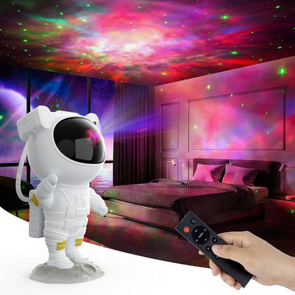 Galaxy Projector Rotating Astronaut Head Remote & USB Rechargeable
