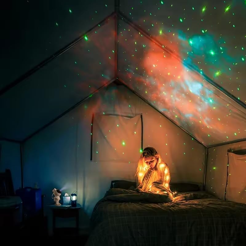 Galaxy Projector Rotating Astronaut Head Remote & USB Rechargeable