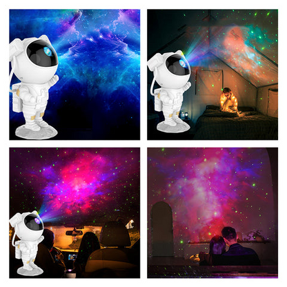 Galaxy Projector Rotating Astronaut Head Remote & USB Rechargeable