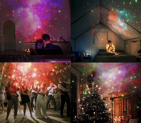 Galaxy Projector Rotating Astronaut Head Remote & USB Rechargeable