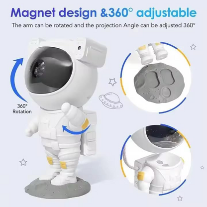 Galaxy Projector Rotating Astronaut Head Remote & USB Rechargeable
