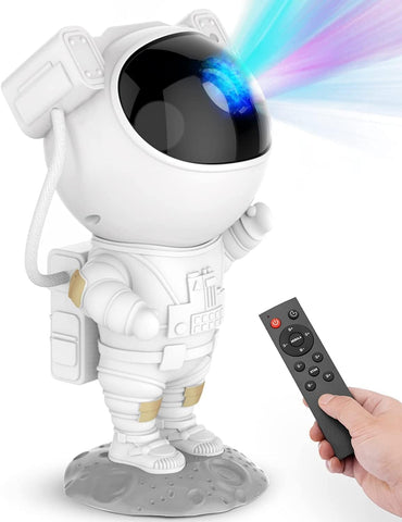 Galaxy Projector Rotating Astronaut Head Remote & USB Rechargeable