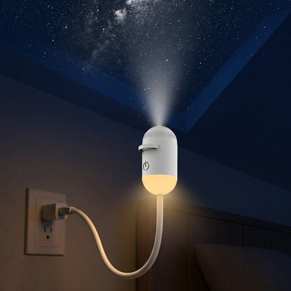 Galaxy Projector Starry Projection & Warm Night Light USB-Powered
