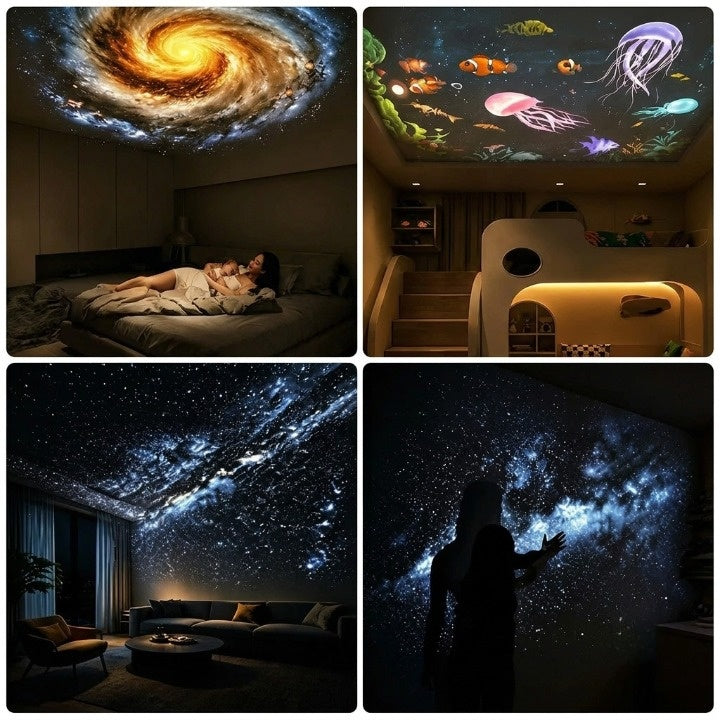 Galaxy Projector Starry Projection & Warm Night Light USB-Powered