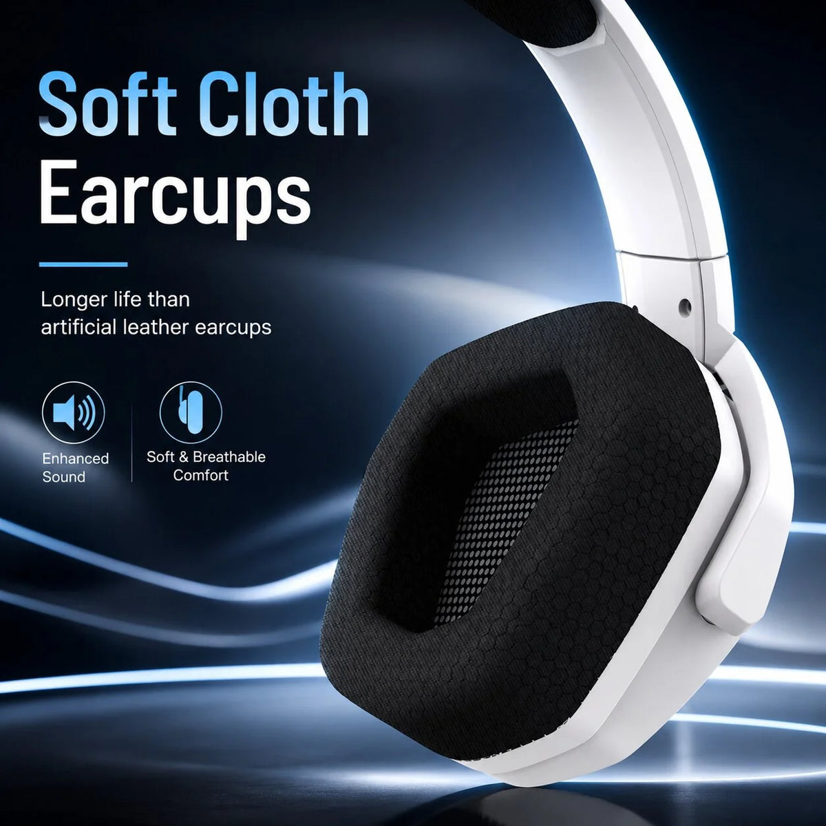 Gaming Headset Active Noise Cancellation Dual Wireless 100-Hour Battery