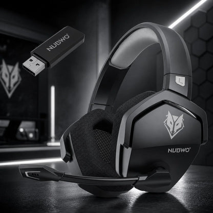 Gaming Headset Active Noise Cancellation Dual Wireless 100-Hour Battery