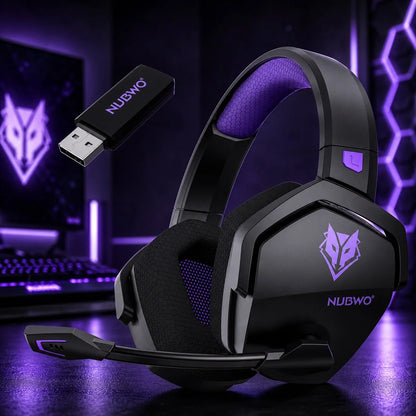 Gaming Headset Active Noise Cancellation Dual Wireless 100-Hour Battery