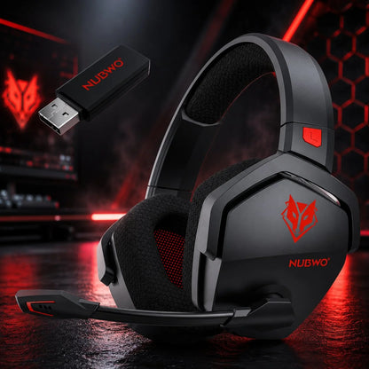 Gaming Headset Active Noise Cancellation Dual Wireless 100-Hour Battery