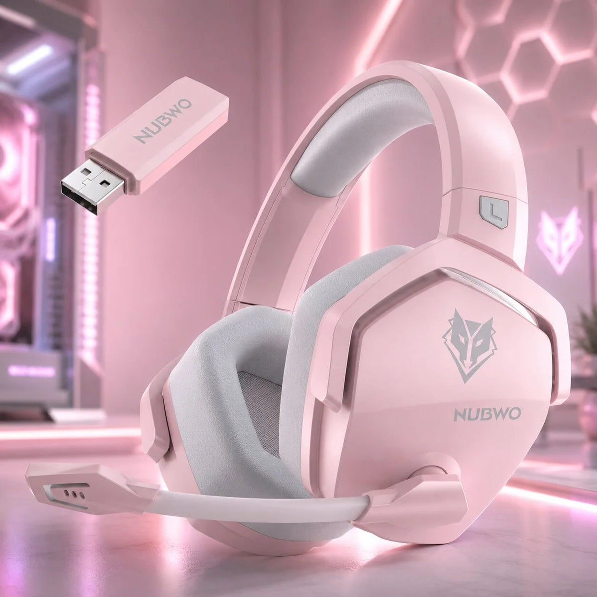 Gaming Headset Active Noise Cancellation Dual Wireless 100-Hour Battery