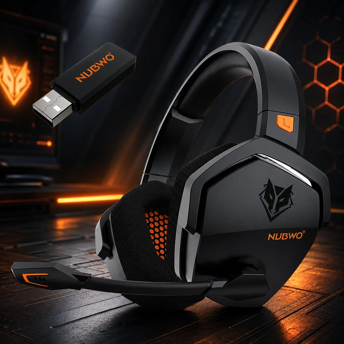 Gaming Headset Active Noise Cancellation Dual Wireless 100-Hour Battery