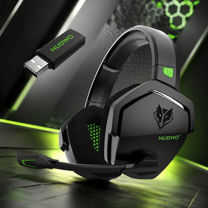Gaming Headset Active Noise Cancellation Dual Wireless 100-Hour Battery
