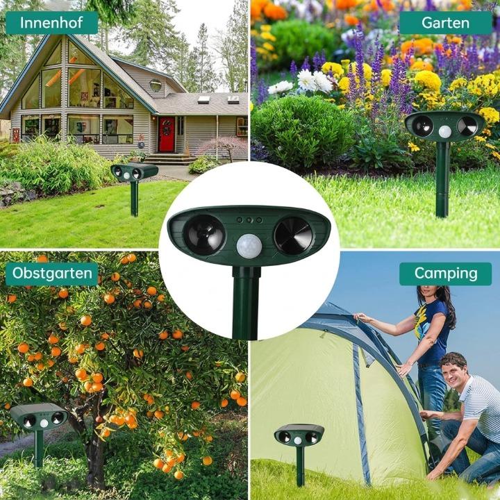 Garden Animal Repellent Ultrasonic Motion-Activated Solar-Powered