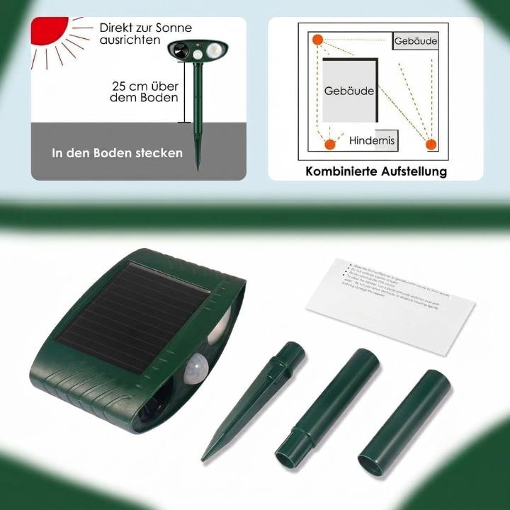 Garden Animal Repellent Ultrasonic Motion-Activated Solar-Powered