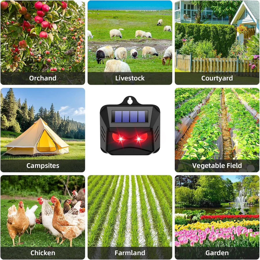 Garden Animal Repeller Solar-Powered Ultrasonic 2-Pack