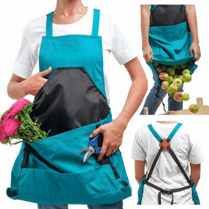 Garden Apron Deep Kangaroo Pocket & Waterproof Chest Pocket