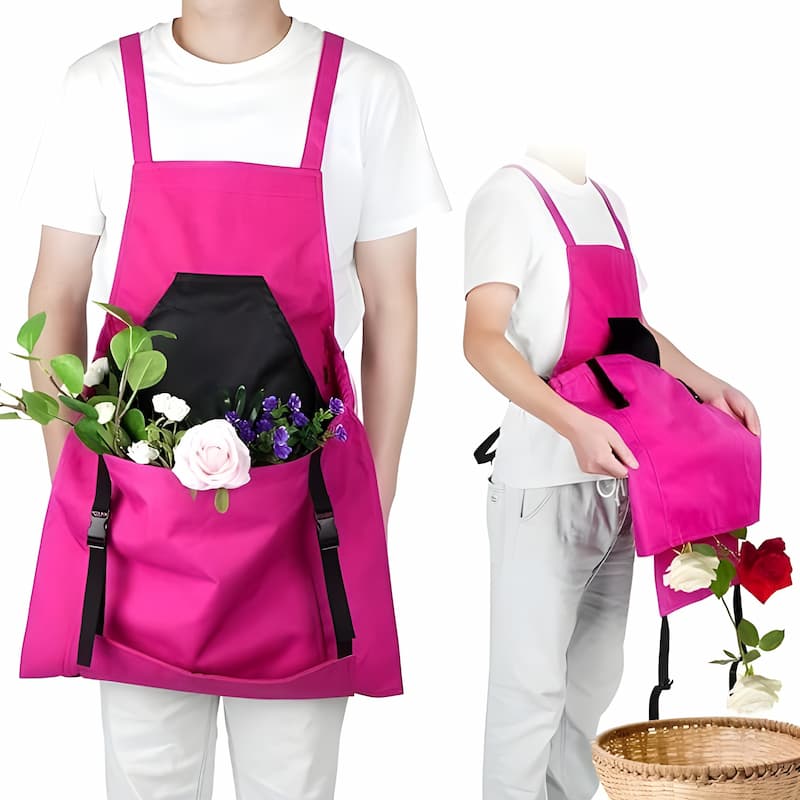 Garden Apron Deep Kangaroo Pocket & Waterproof Chest Pocket