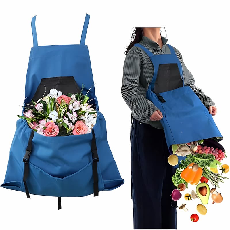 Garden Apron Deep Kangaroo Pocket & Waterproof Chest Pocket