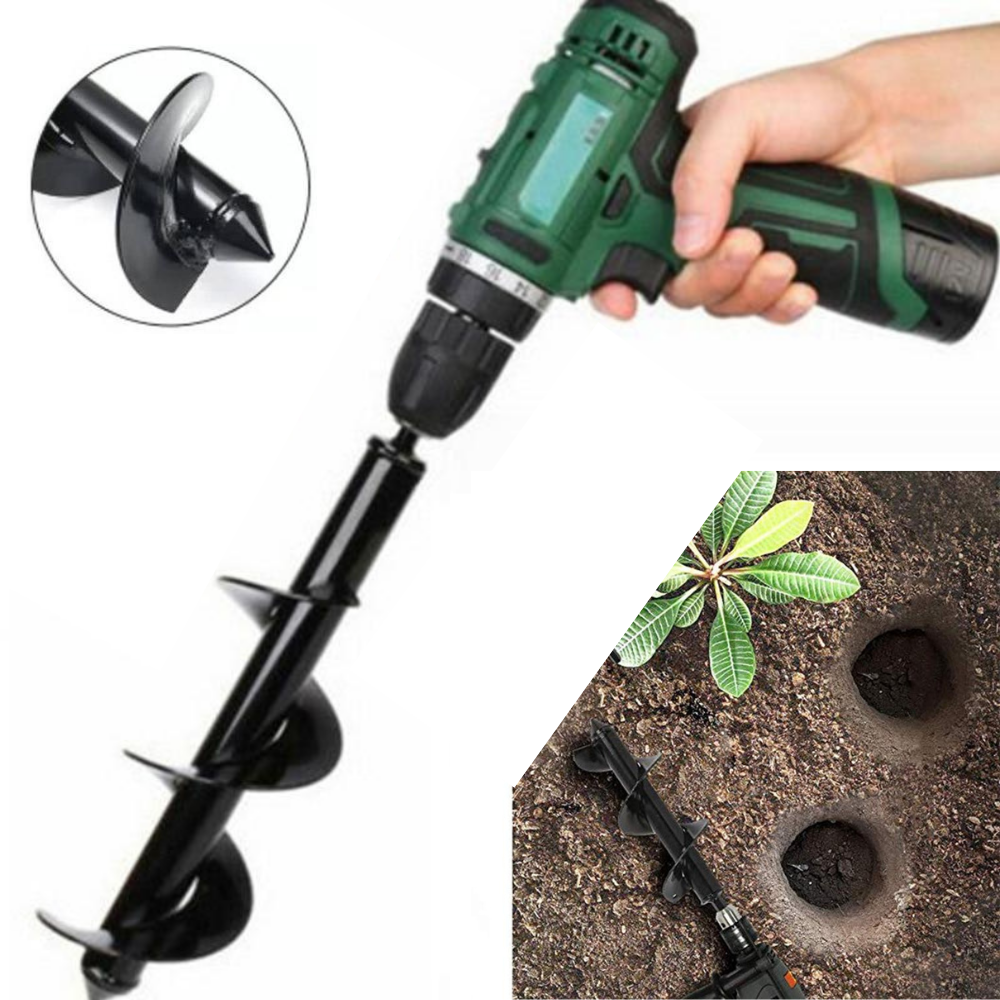 Garden Auger Steel Spiral Hex Shank Fits Standard Drill