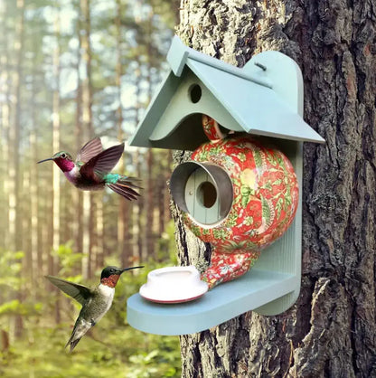 Garden Birdhouse Teapot Design Handcrafted Weather-Resistant