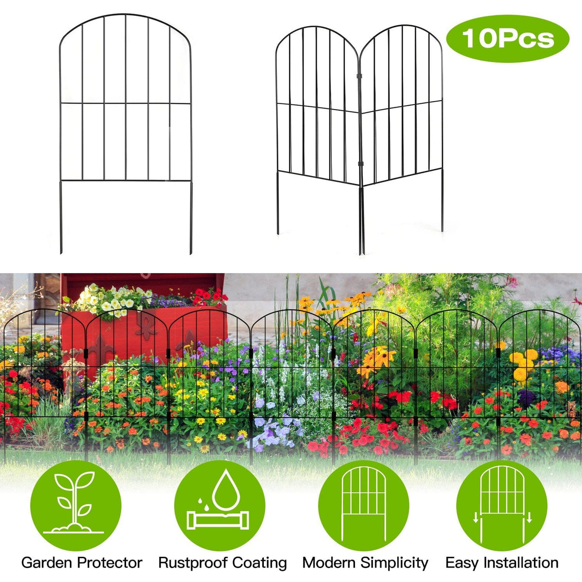Garden Border Fence Flexible Stainless Steel Powder Coated