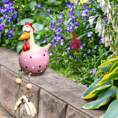 Garden Figure Weatherproof Resin & Movable Wooden Legs