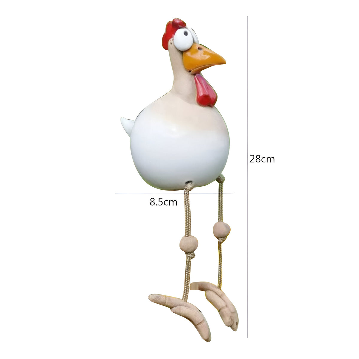 Garden Figure Weatherproof Resin & Movable Wooden Legs