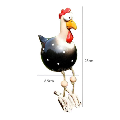 Garden Figure Weatherproof Resin & Movable Wooden Legs