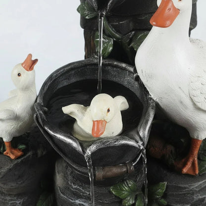 Garden Figurine Set Duck & Squirrel Weather-Resistant Resin