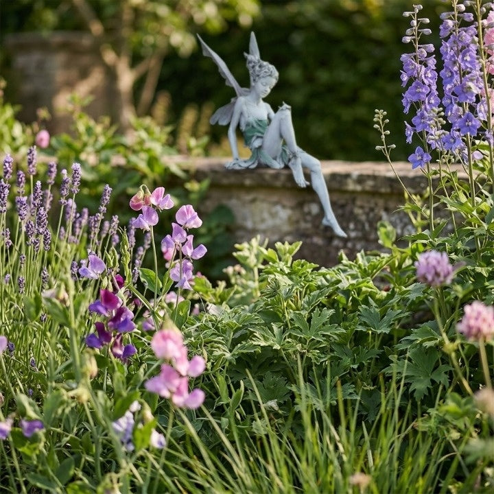 Garden Figurine Sitting Fairy Weather-Resistant Resin