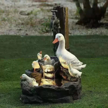 Garden Fountain Resin LED Weather-Resistant