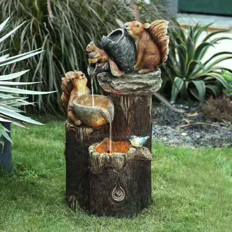 Garden Fountain Resin LED Weather-Resistant
