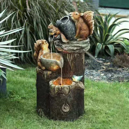 Garden Fountain Resin LED Weather-Resistant