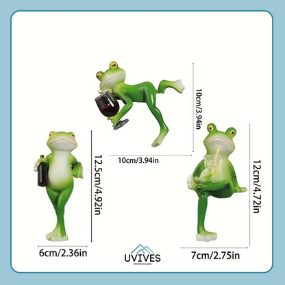 Garden Frog Figurine Hand-Painted Weather-Resistant Resin
