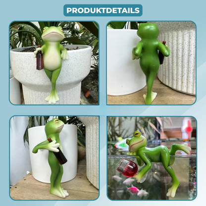 Garden Frog Figurine Hand-Painted Weather-Resistant Resin