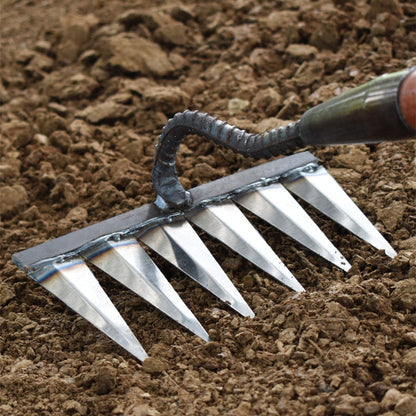 Garden Hoe Carbon Steel Tines Wooden Handle