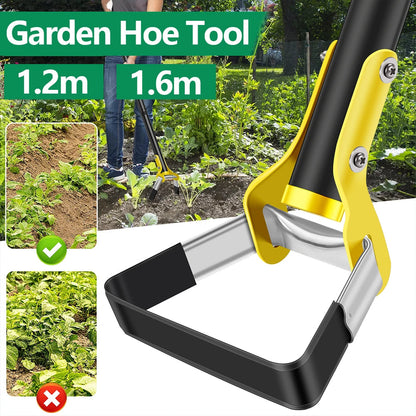 Garden Hoe Ergonomic Long Handle Stainless Steel Blade