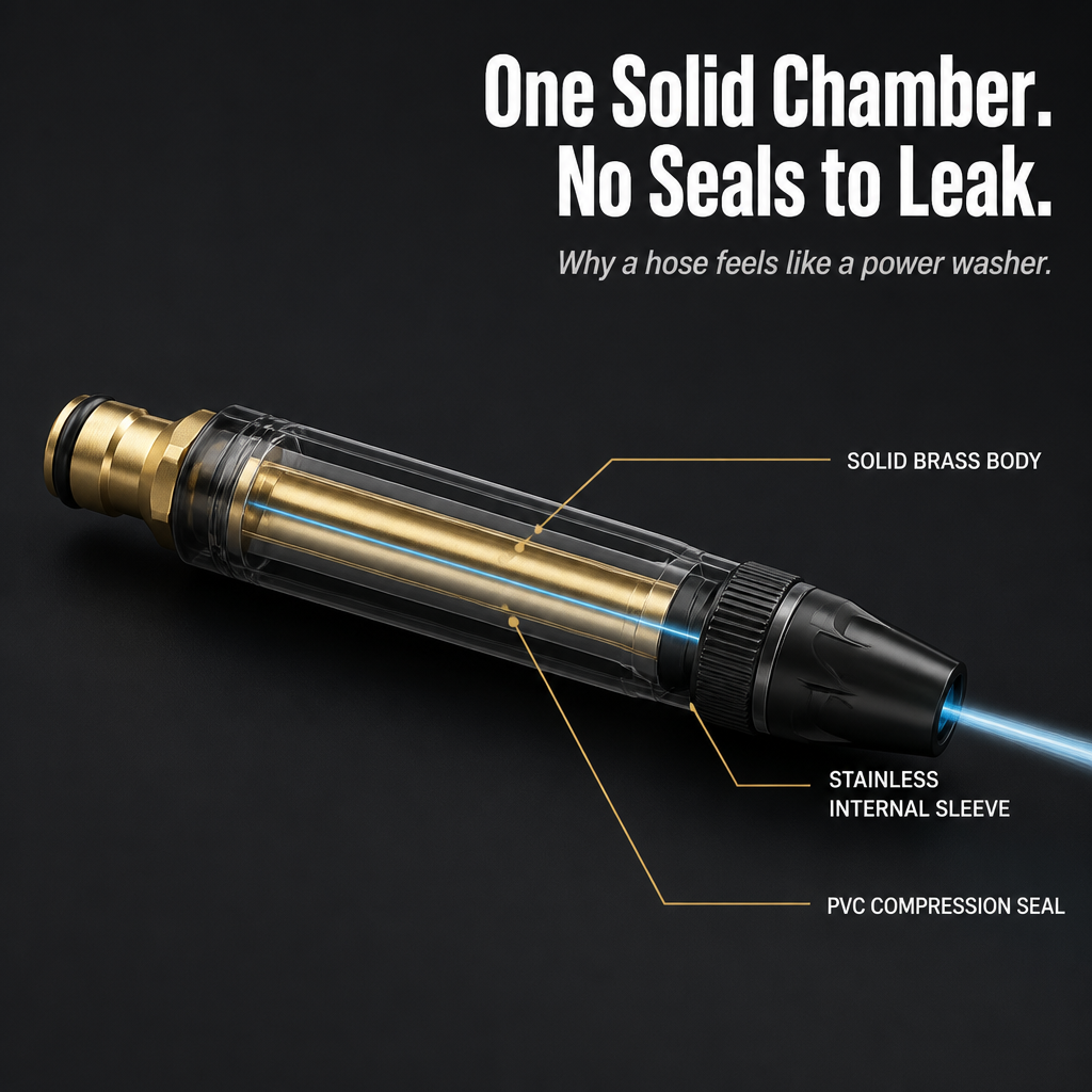 Garden Hose Nozzle Brass Connector High-Pressure Jet & Mist