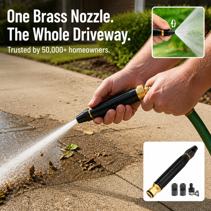 Garden Hose Nozzle Brass Connector High-Pressure Jet & Mist