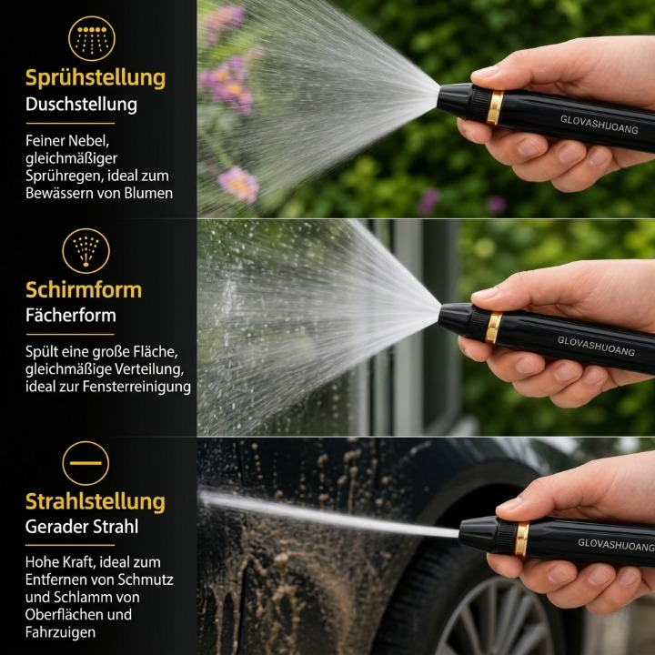 Garden Hose Nozzle High-Pressure Fits Standard Hoses