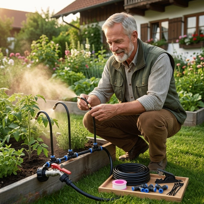 Garden Irrigation System 360° Spray & Quick Couplers