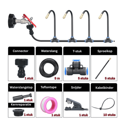 Garden Irrigation System 360° Spray & Quick Couplers