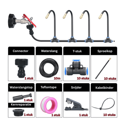 Garden Irrigation System 360° Spray & Quick Couplers