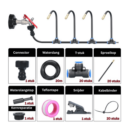 Garden Irrigation System 360° Spray & Quick Couplers