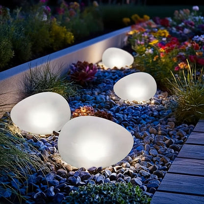 Garden Lamp Solar-Powered LED Stone-Look Finish