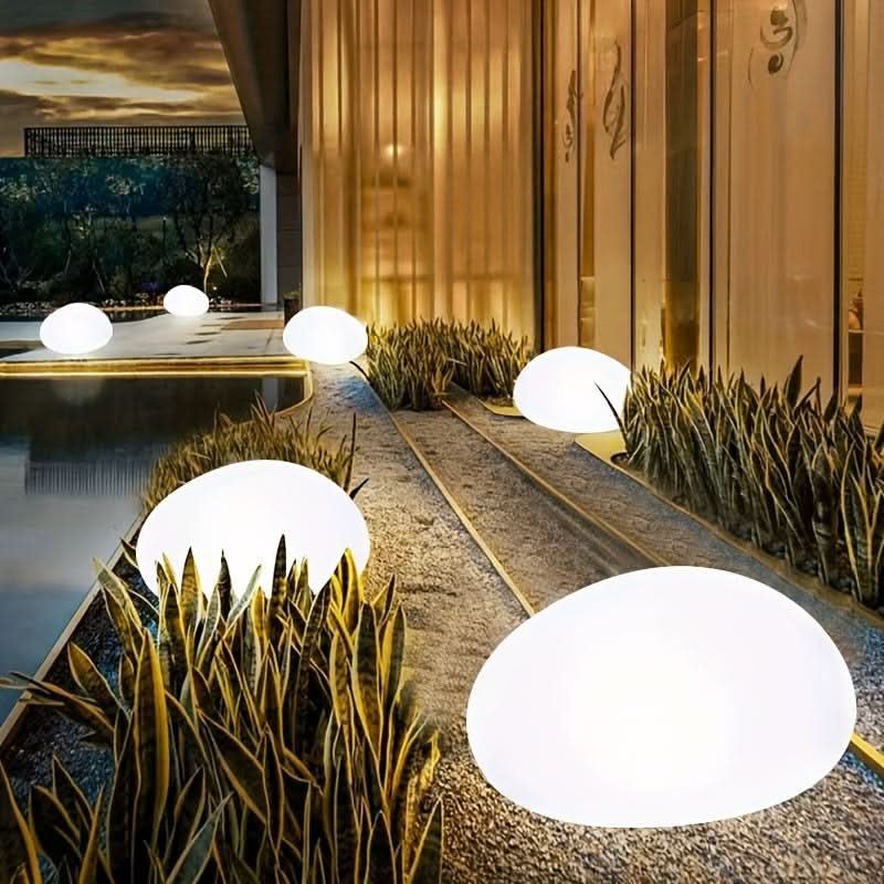 Garden Lamp Solar-Powered LED Stone-Look Finish