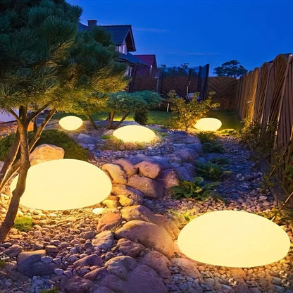 Garden Lamp Solar-Powered LED Stone-Look Finish