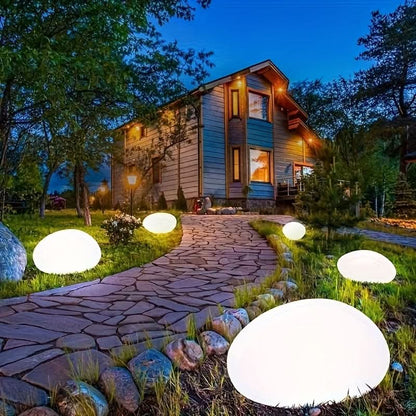 Garden Lamp Solar-Powered LED Stone-Look Finish
