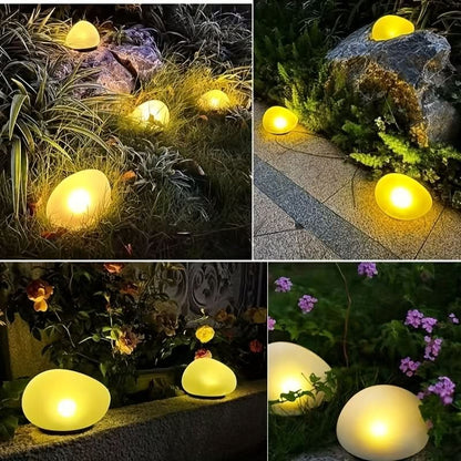 Garden Lamp Solar-Powered LED Stone-Look Finish
