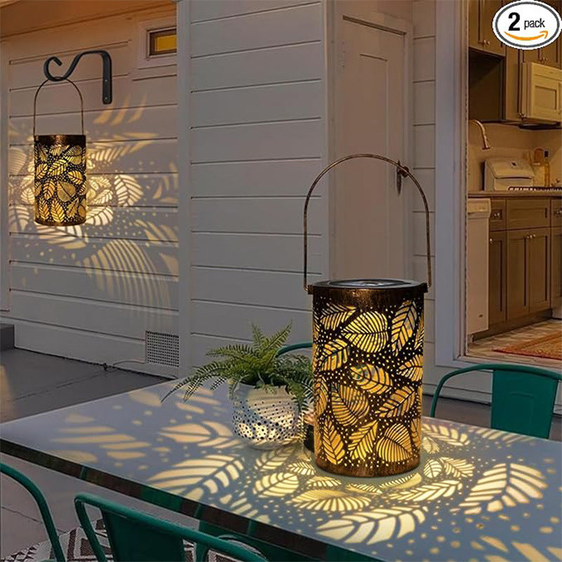 Garden Lantern Solar-Powered Sunflower & Butterfly Pattern Weatherproof