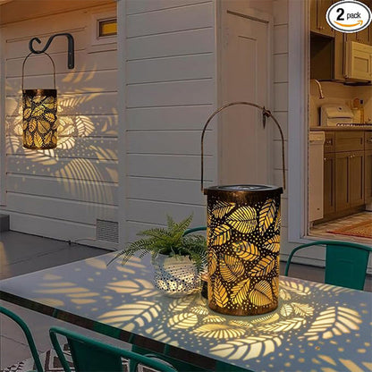Garden Lantern Solar-Powered Sunflower & Butterfly Pattern Weatherproof